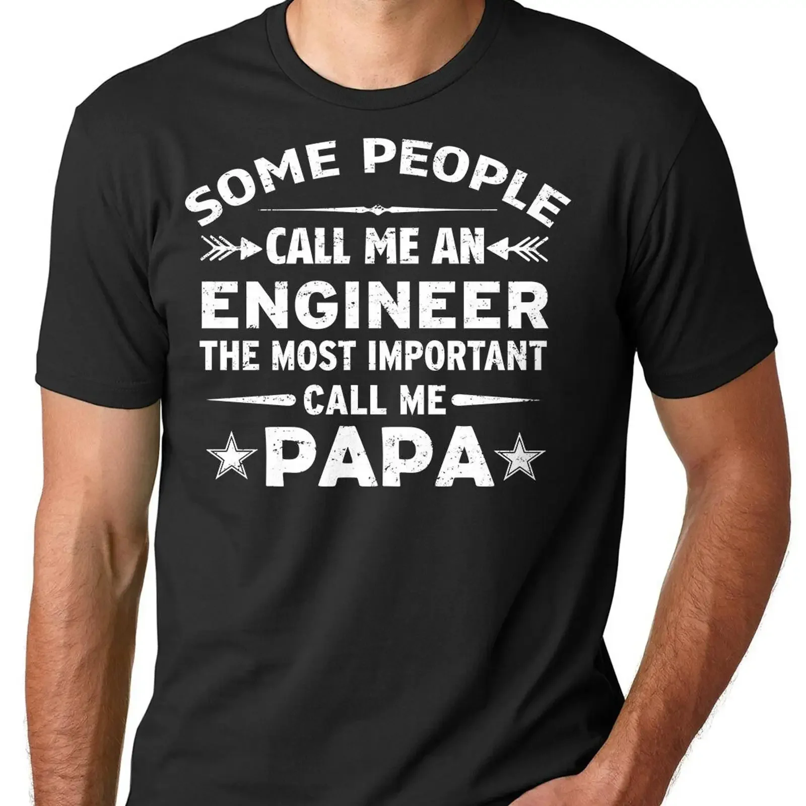 T-shirt Papa Ingénieur pour Papa, Fête des Pères, Architecte, Famille, Papa, Vêtements vintage légèrement délavés, vêtements de créateur.