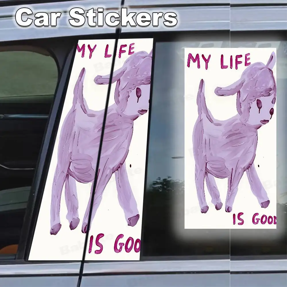 

D-David S-Shrigley Art Side Door B-Pillar Sticker Waterproof PVC Decal Car Art Car Accessory For Him Pillar Design Gift Idea
