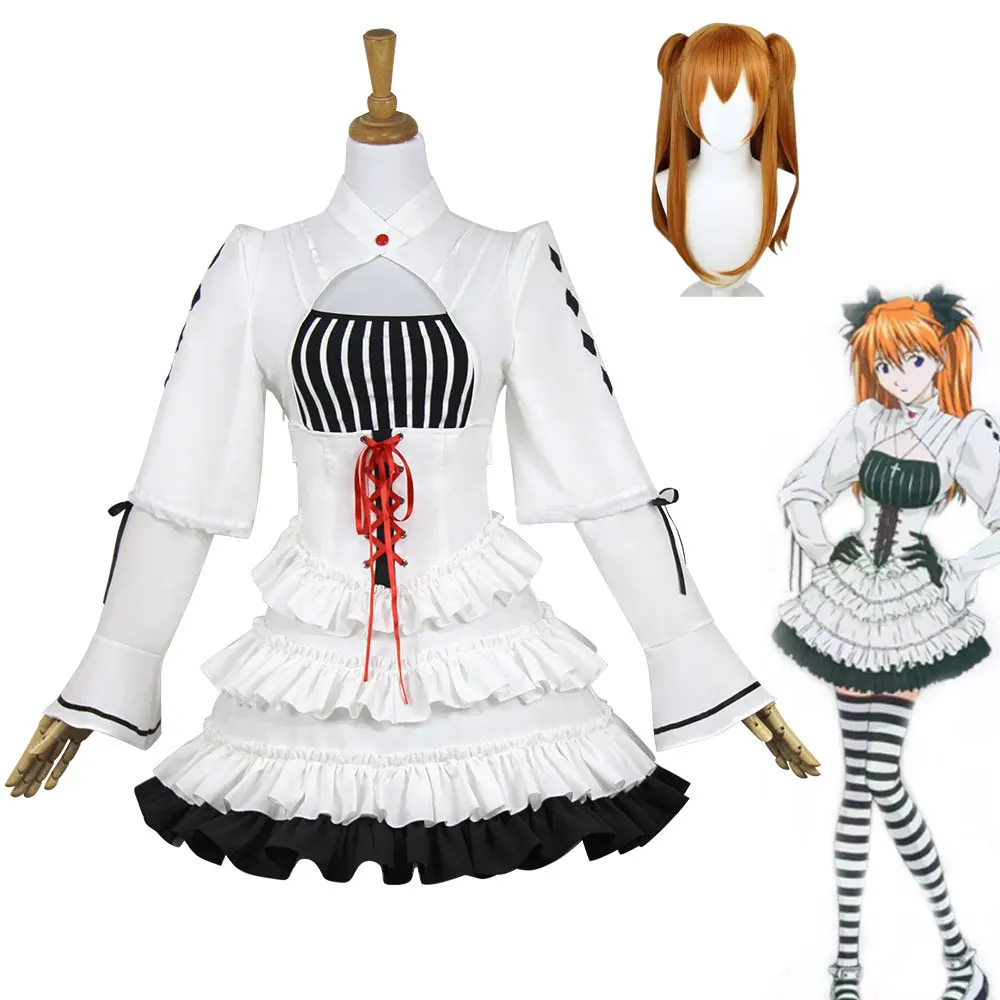 Damenkleid mit Rüschen und Petticoat im Retro-Kampfstil, Cosplay-Kostüm, komplettes Set