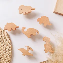 Cabinet door handle children's room creative cute little dinosaur cabinet door handle childlike drawer handle solid wood handle