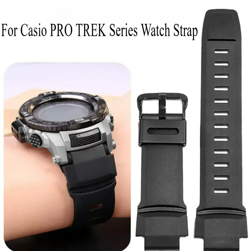 لساعة كاسيو برو تريك PRG260 PRW3500 2500 5000 5100 مقاومة للحرارة ومضادة للعرق مريحة للارتداء من السيليكون باللون الأسود