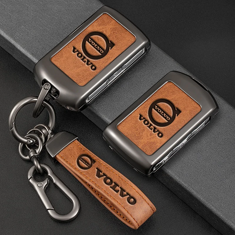 Zinc Alloy Car Key Case Cover Shell Holder Fob For Volvo S60 S90 XC40 XC60 XC90 V90 Polestar 1 Polestar 2 Keychain Car Accessory