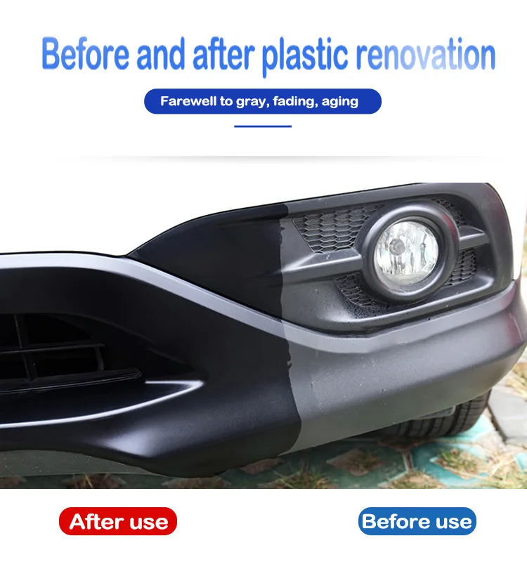 Restaurador de cuero de plástico para coche, productos de limpieza para coche, esmalte automático y revestimiento de reparación Renov, espalda a