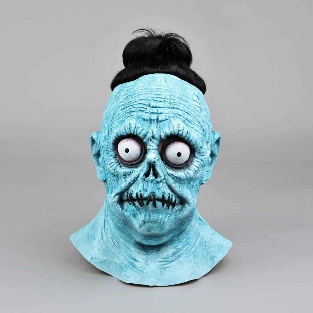 

Beetle juice The Skull Bob Clown Masks Blue Full Head Cosplay Mask Latex Halloween Horror Helmet Masquerade Party Costume Prop