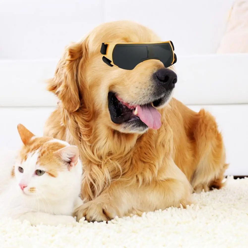 Shatterproof Dog Glasses Uv Protection Dog Goggles Windproof Sunglasses for Small Medium Dogs Adjustable Straps for Big Cats