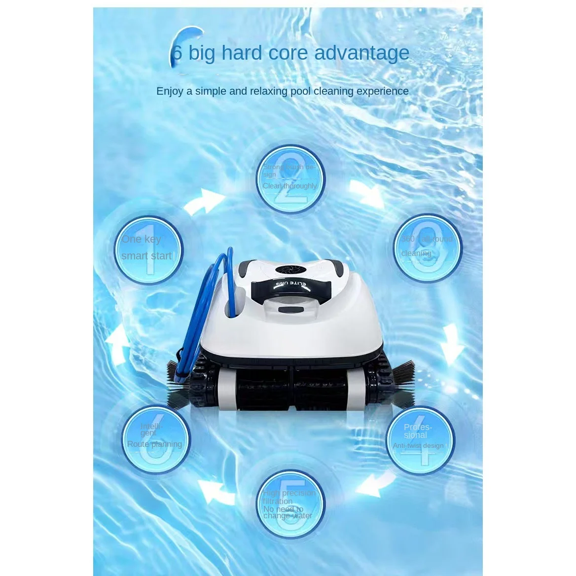 Automatic Wall-Climbing And Silt-Removal Robot Wired Underwater Swimming Pool Robot