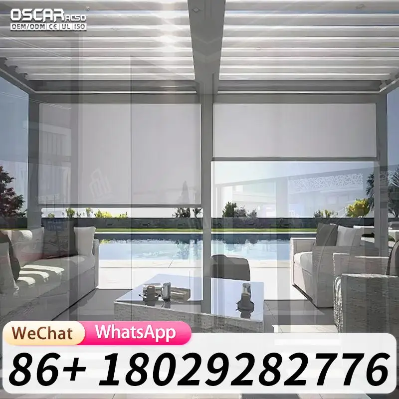 High Quality Aluminum Garden Pergolas EcoFriendly Durable Outdoor Party Gazebo for Backyard Patio Garden Rolling Blind
