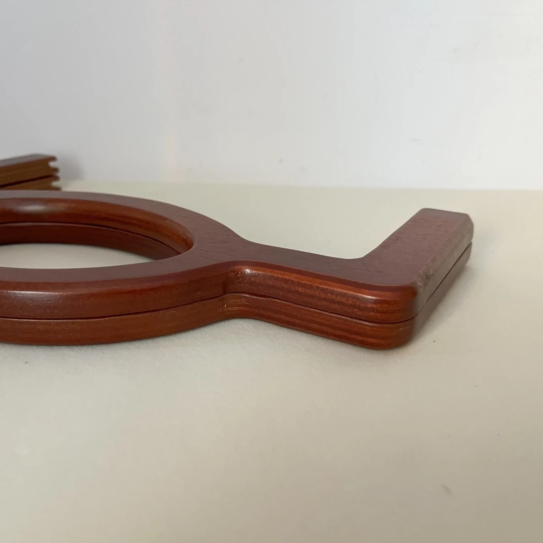 30cm Wooden Bag Handle Wood Purse Frames Buckles Sewing Cloth Bag Accessories With Scews Women Clutch Handmade Antique Craft Bag