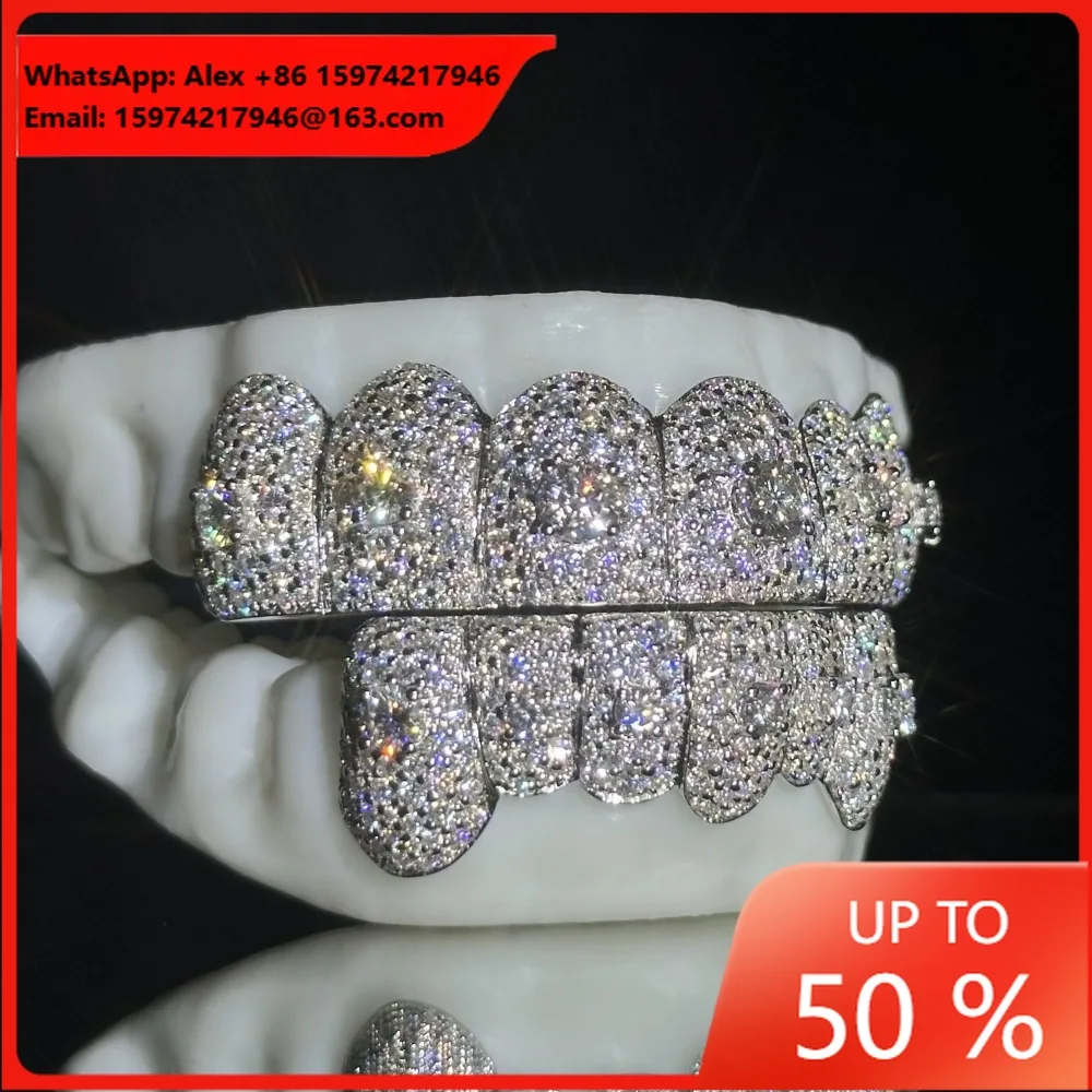 Hiphop European And American Hip Hop Gold Braces Fangs Explosion Diamond Rapper Teeth Decorative Teeth Grill Christmas Gift