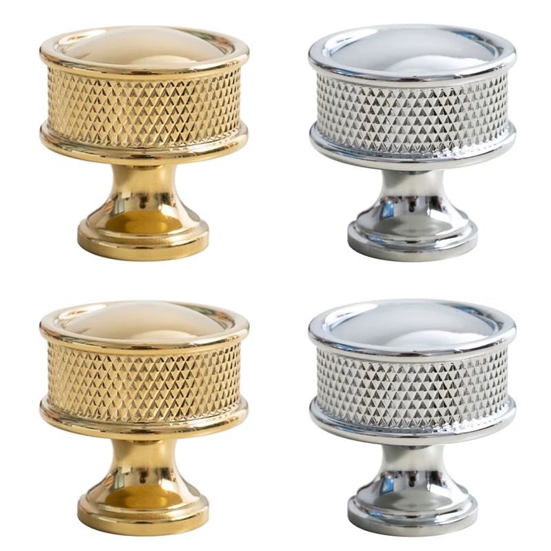 

High-end 4PCS Solid Brass Knurled Furniture Pulls Handles Drawer Knobs Cupboard Wardrobe Kitchen Dresser TV Cabinet Pulls Knobs