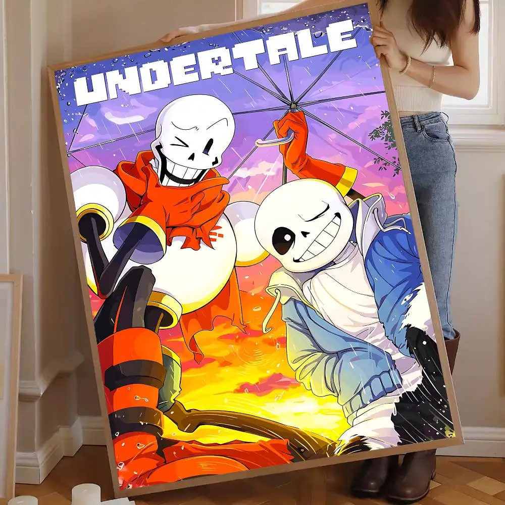 Hot Video Game U-Undertale Vintage Posters Sticky Retro Kraft Paper Sticker DIY Room Bar Cafe Kawaii Room Decor