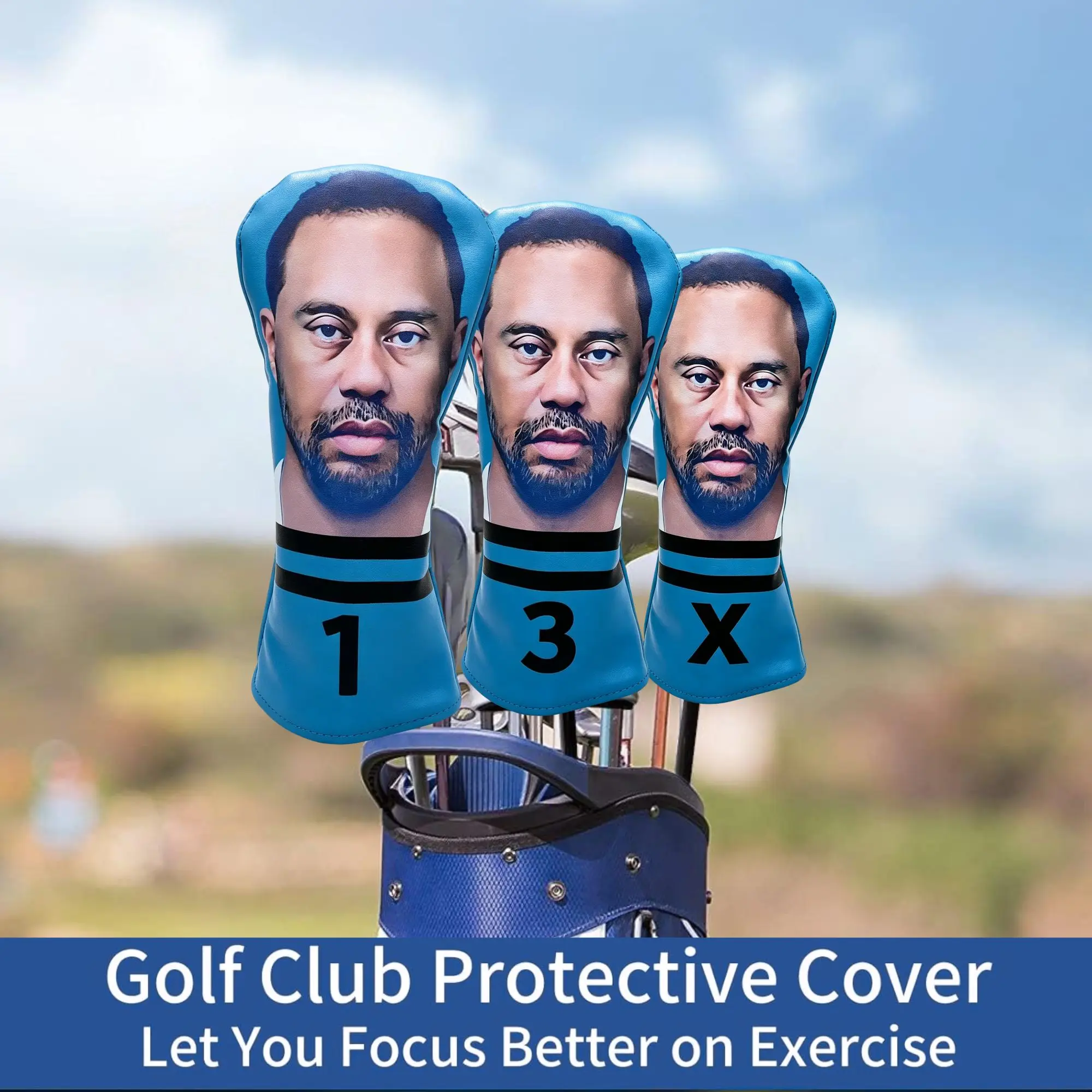 Lustige Golfschläger-Schutzhüllen für Driver, Fairway-Woods, Hybrid/Rescue, Premium-Golfschläger-Schutzhüllen-Set im lustigen Stil für Männer und Frauen – Detail 2