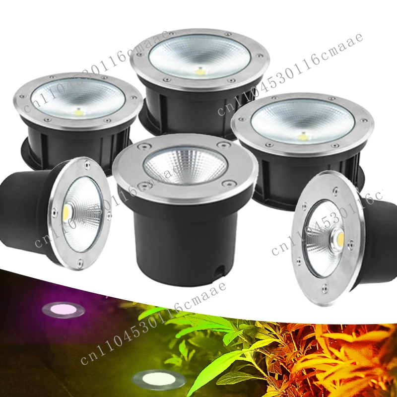 LED Underground Light 12W COB Floor Lamp Cold White Outdoor Ground Spot IP67 Landscape Square Path Buried Yard 85-265V DC12V