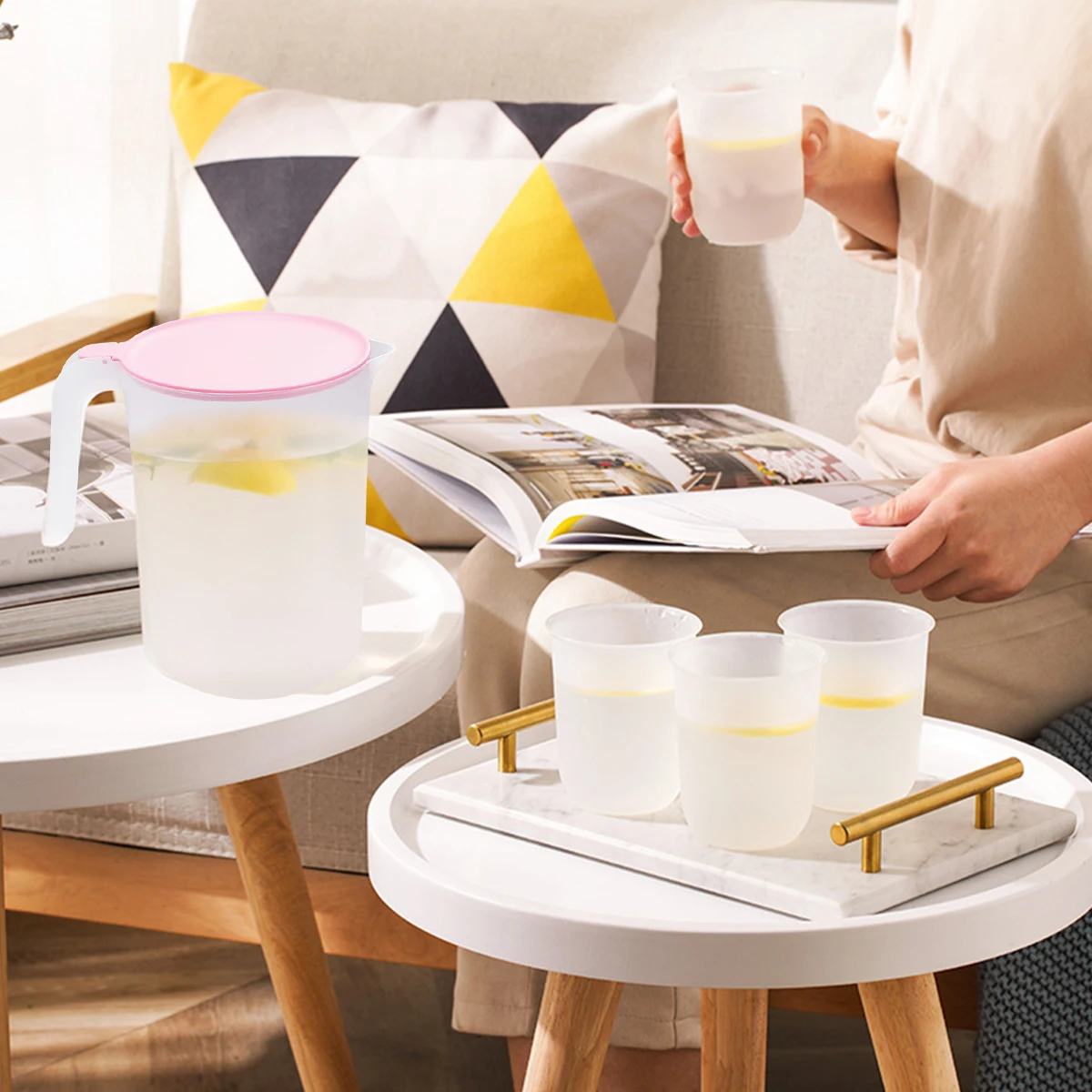 

1 шт., 2500 мл, пластиковый чайник, кувшин для холодной воды, горшок для сока, легкий, с большим отверстием, легкая заправка, чистая ручка, День благодарения