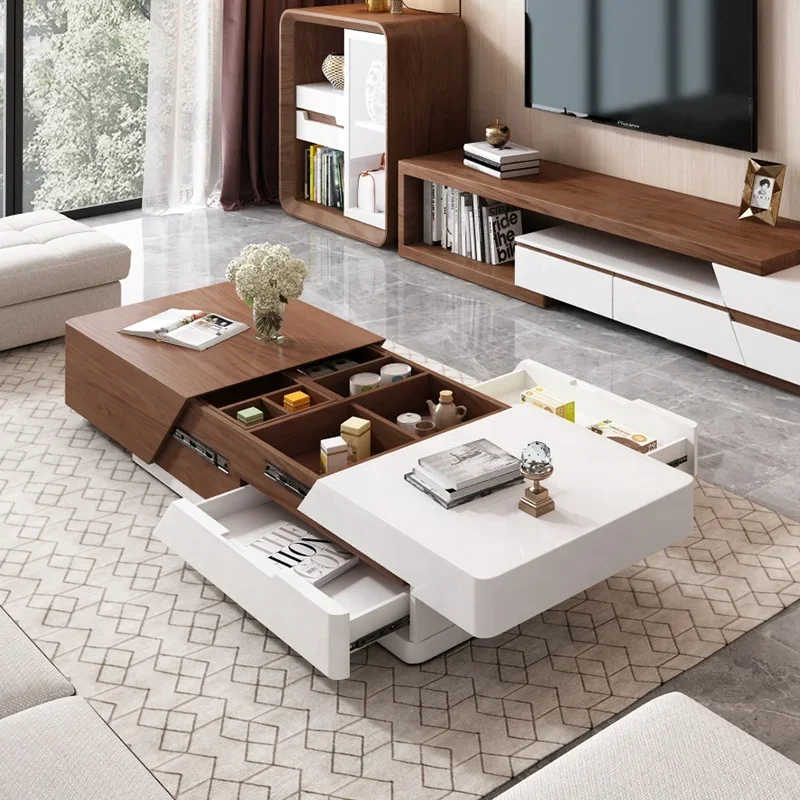 

#Wholesale Chinese Style Modern Rectangle Hidden Storage Table Basse Living Room Wood Coffee Table