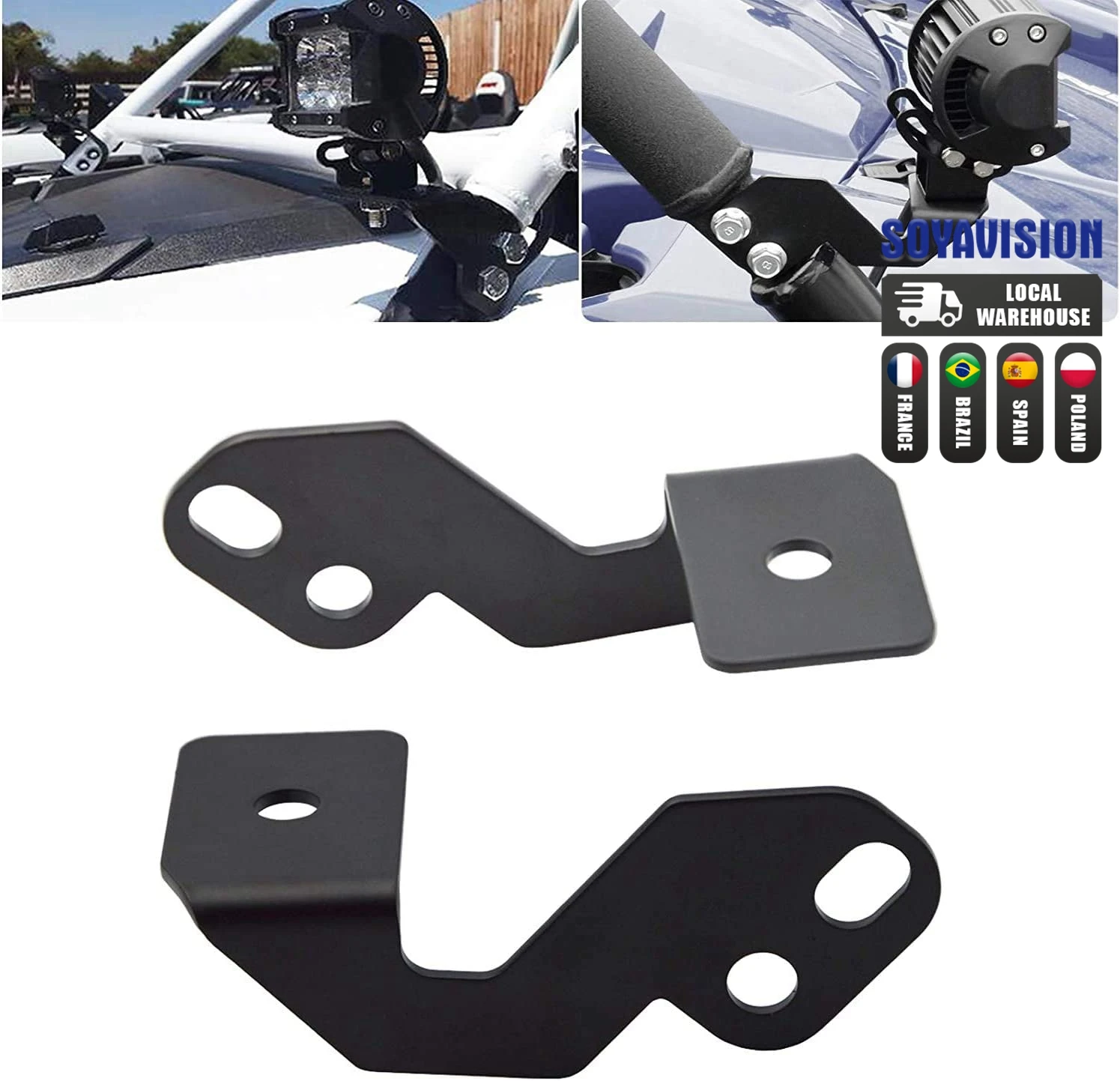 UTV ATV Accessories Led Work Lights Side Pillar Mounting Bracket For UTV Polaris RZR XP 900 1000