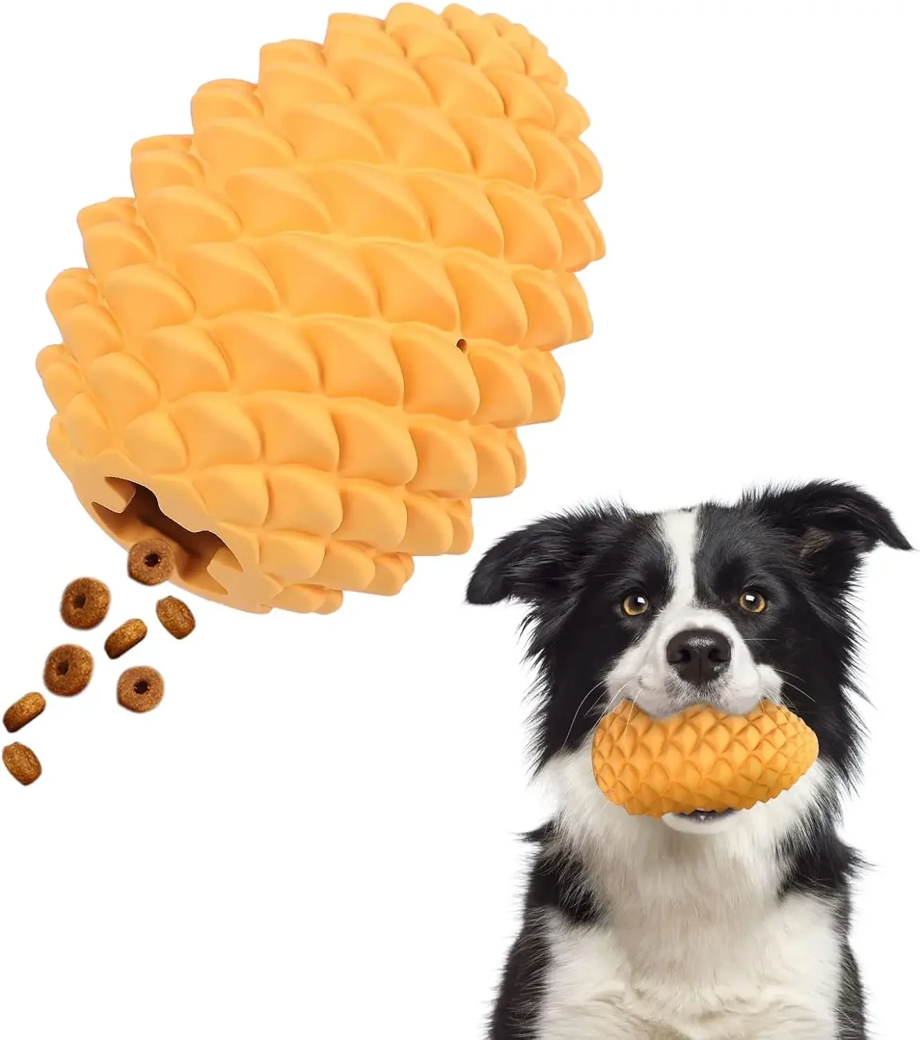 Dog Toys for Aggressive Chewers Pinecone Dog Rubber Chew Toy Interactive Dog Treat for Large Medium Dogs Puppy Clean Ball