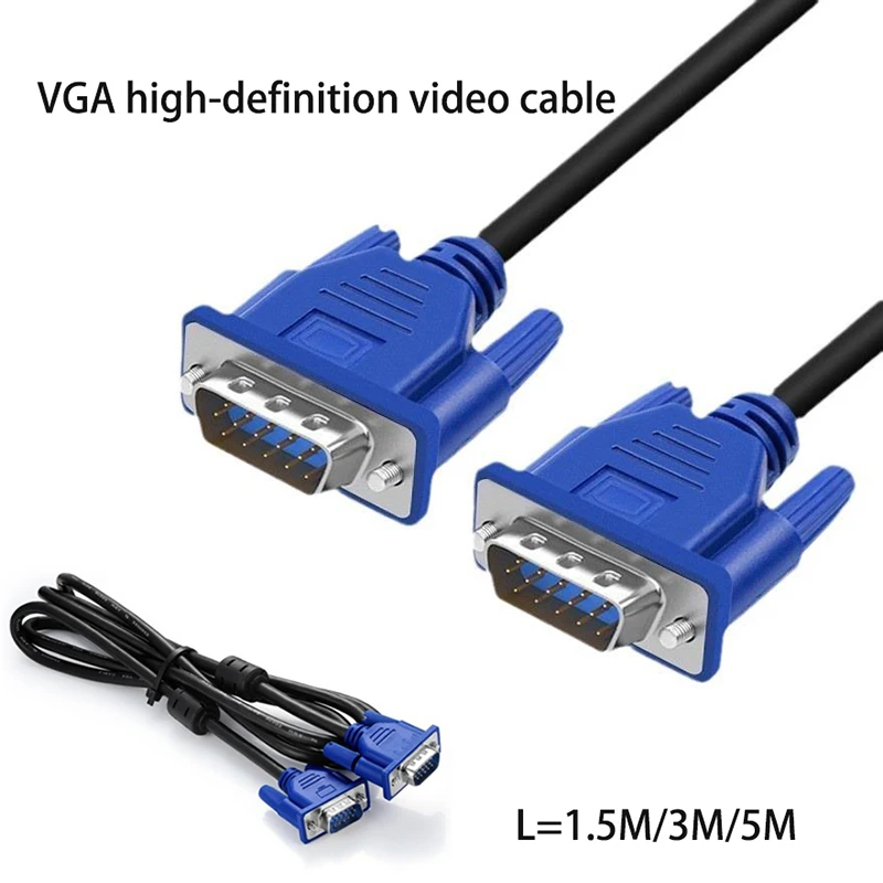 1PCS 1.5m 3m 5m VGA high-definition video cable for Computer Monitor TV LCD Monitor Projector HD Cable Shielded Extension Lin