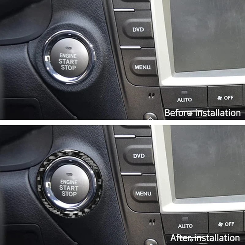 لكزس IS IS250 IS300 IS350C 2006-2012 ألياف الكربون المحرك بدء وقف زر غطاء الكسوة ملصق مائي اكسسوارات