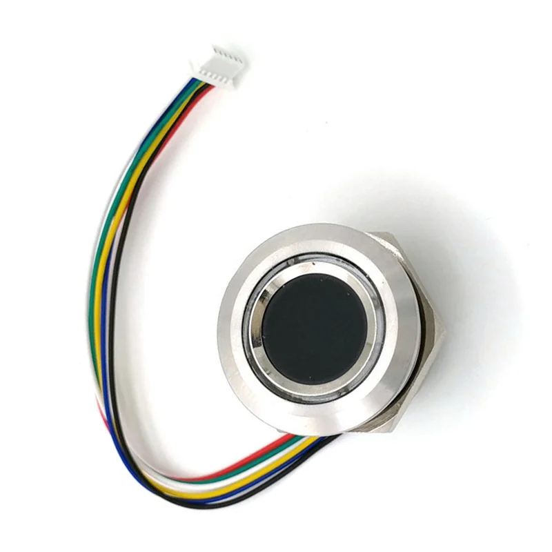 حلقة RGB مستديرة تحكم LED ، وحدة بصمة الإصبع بالسعة ، ماسح ضوئي ، R503 ، DC3.3V ، MX1.0-6Pin ، 15