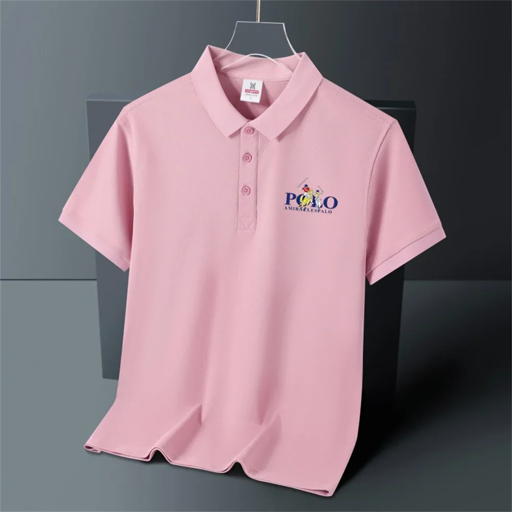 Summer high quality men's printed POLO shirt New high-end sports polo shirt quick drying breathable men's lapel T-shirt