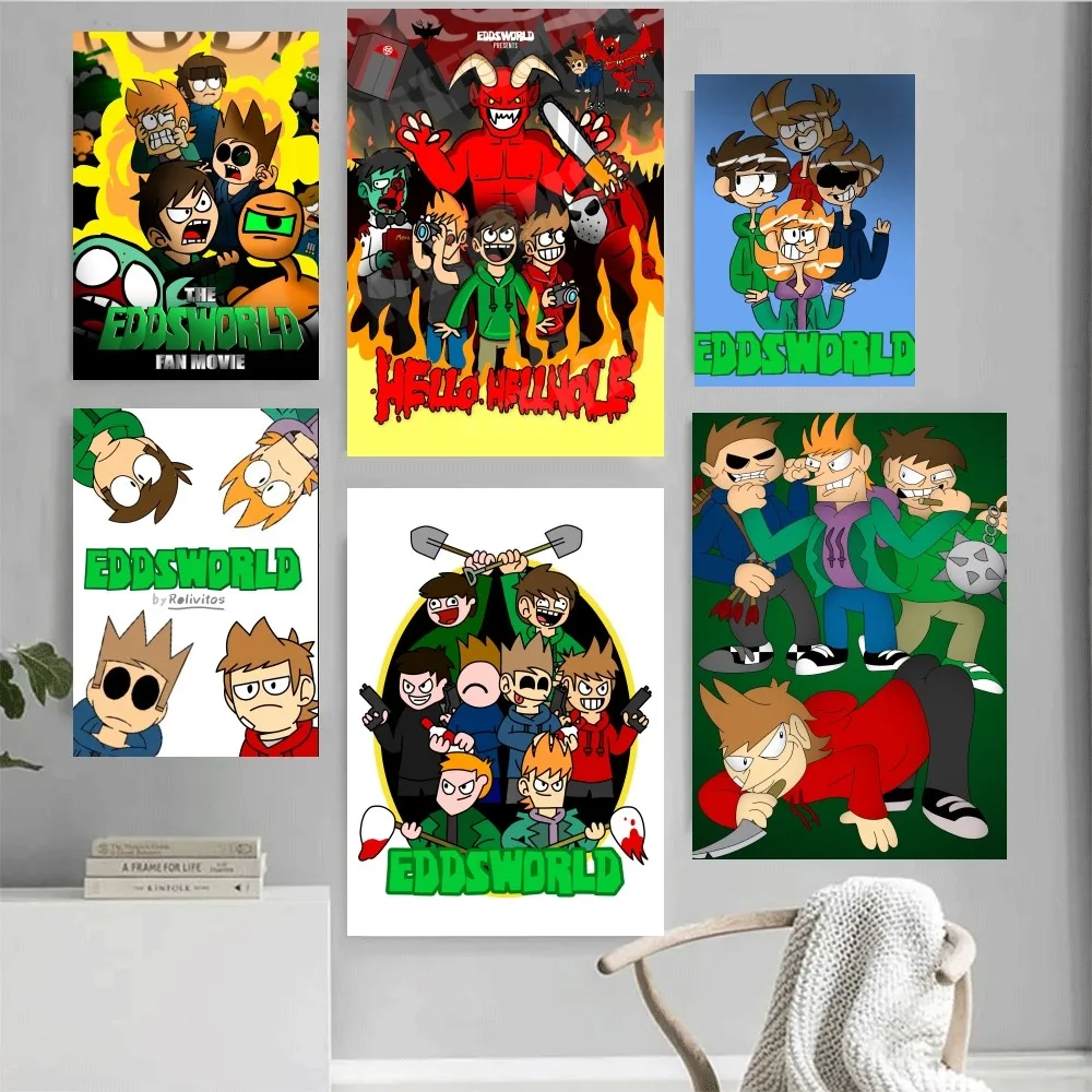 Cartoon Cute E-Eddsworlds Poster Home Office Wall Bedroom Living Room Kitchen Decoration Painting