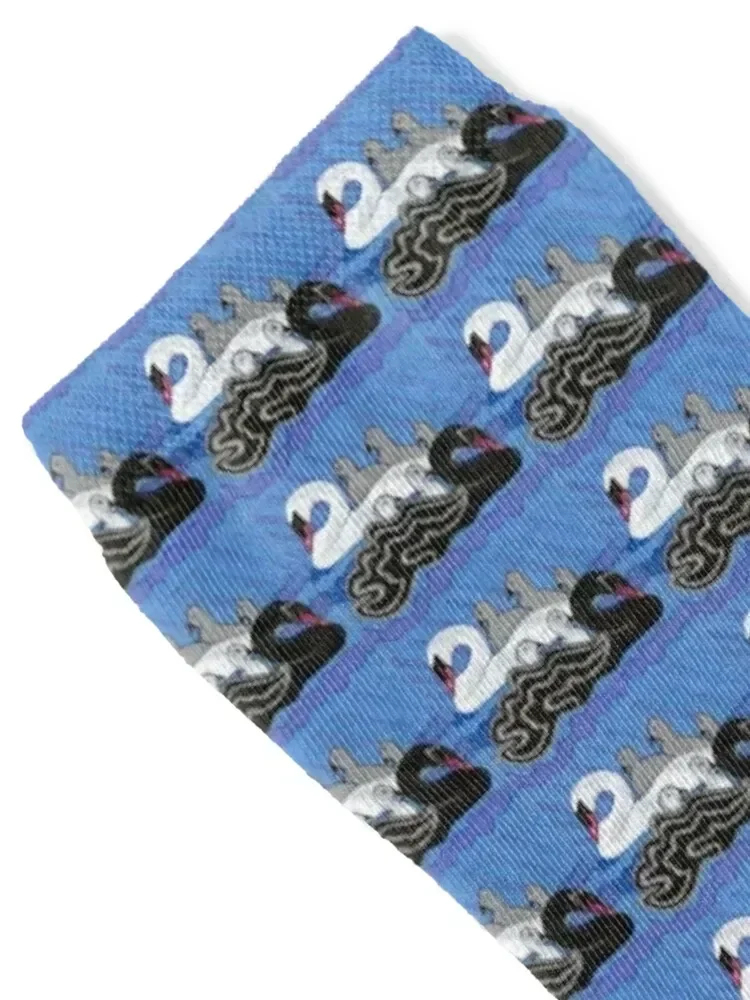 Seven Swans Swimming Socks with print Stockings man football anti-slip Man Socks Women's