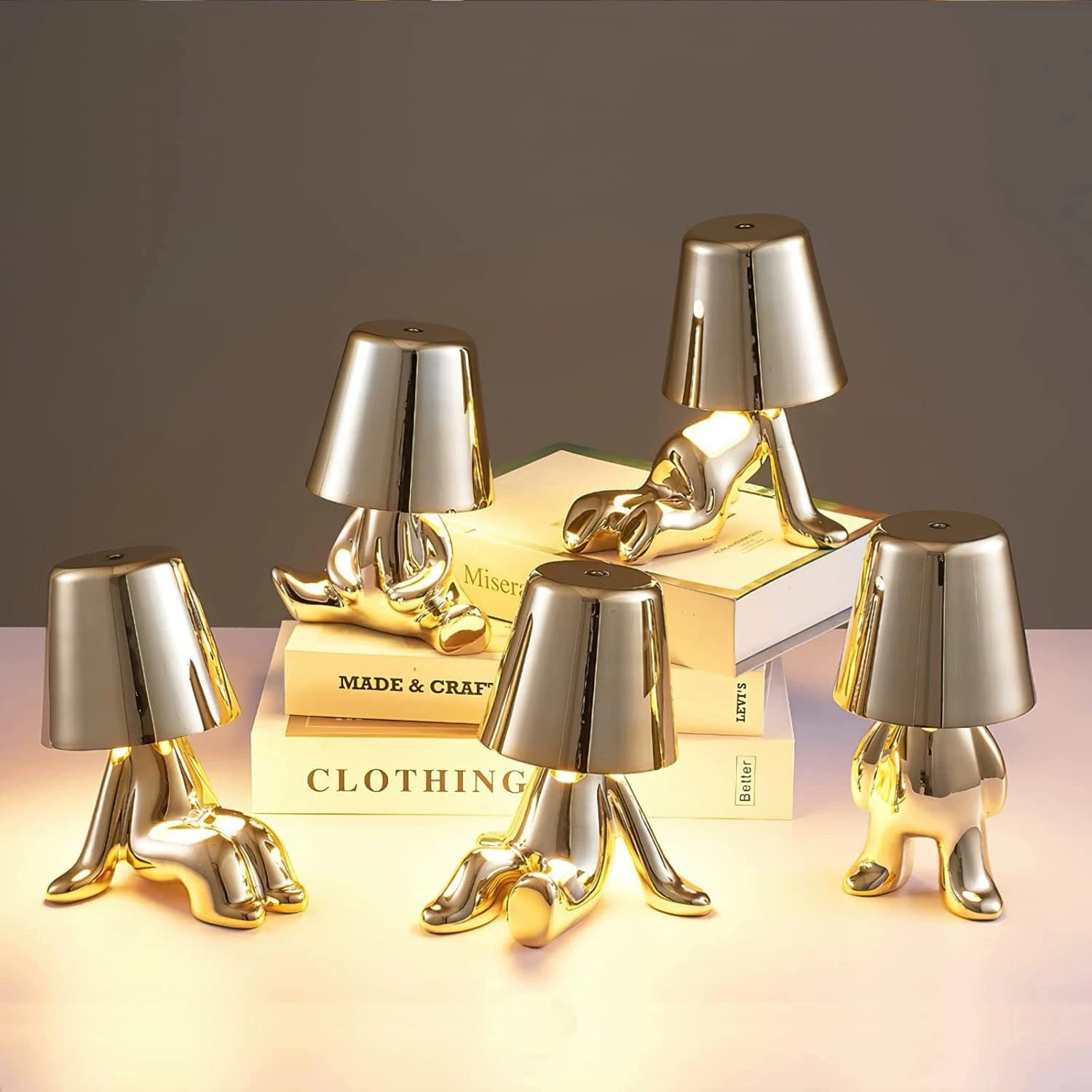 

Bedhead Touch Control Desk Lamp Modern Golden Statue Creative Lamp