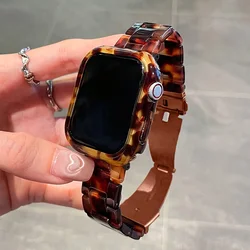 iWatch 시리즈 10/9/8/7/6/5/SE 시계 밴드 액세서리용 Apple Watch 40/41/44/45/49/46mm용 2팩 수지 스트랩 및 중공 케이스