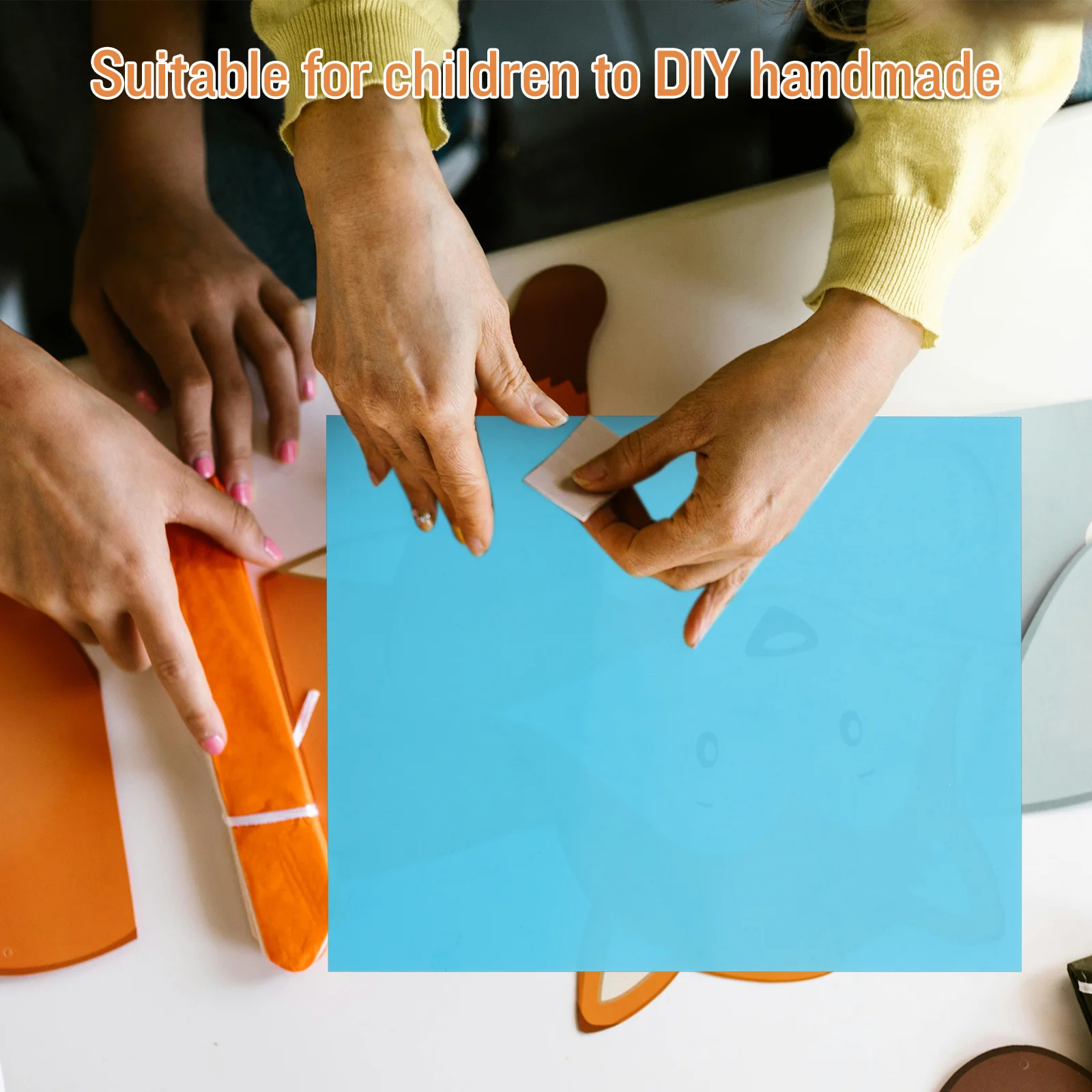 

18 Sheets Colored Cellophane Transparent Hard Sheets for DIY Crafts Multi-Color Craft Material Cellophane Craft Material