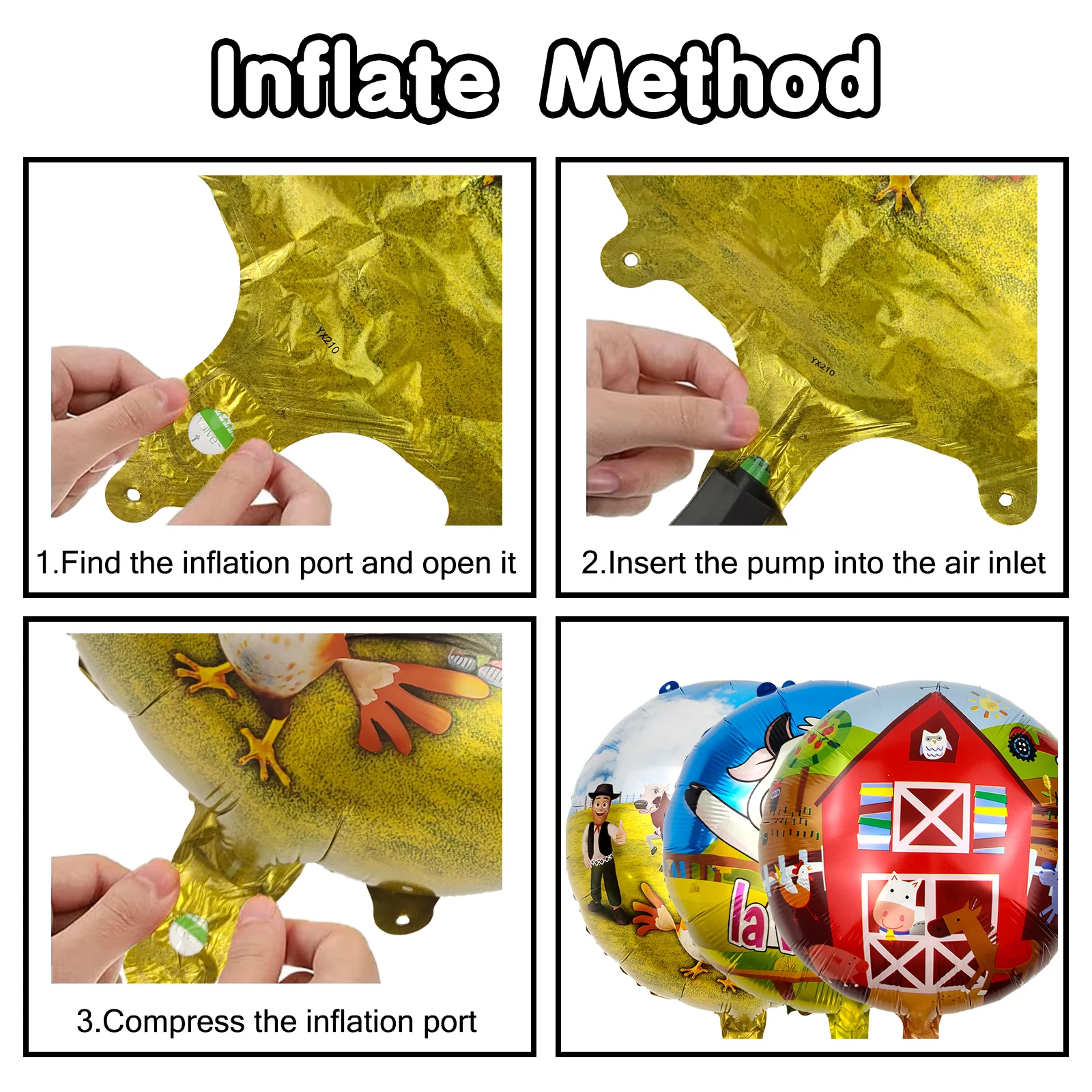 La Granja De Zenon Foil Mylar Balloons for Kids 20inch Round Farm Animals Themed Party Decoratio Party Supplies Favor（8PCS)