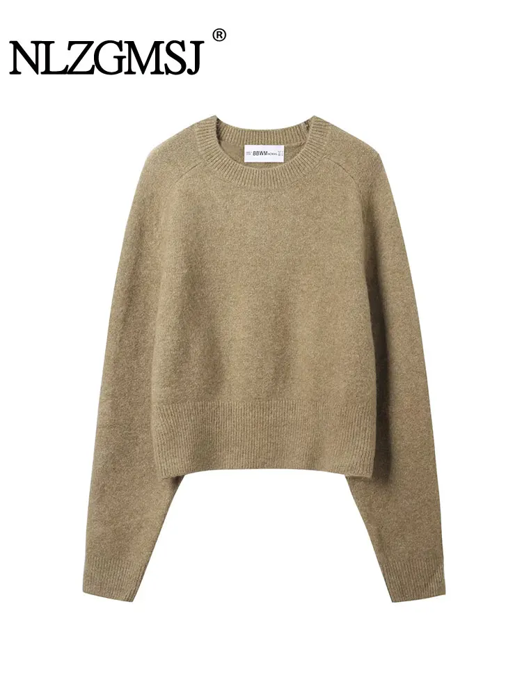 NLZGMSJ Suéter de punto de otoño 2025 para mujer, mezcla de moda, jersey de punto suelto para mujer, Top simple y versátil