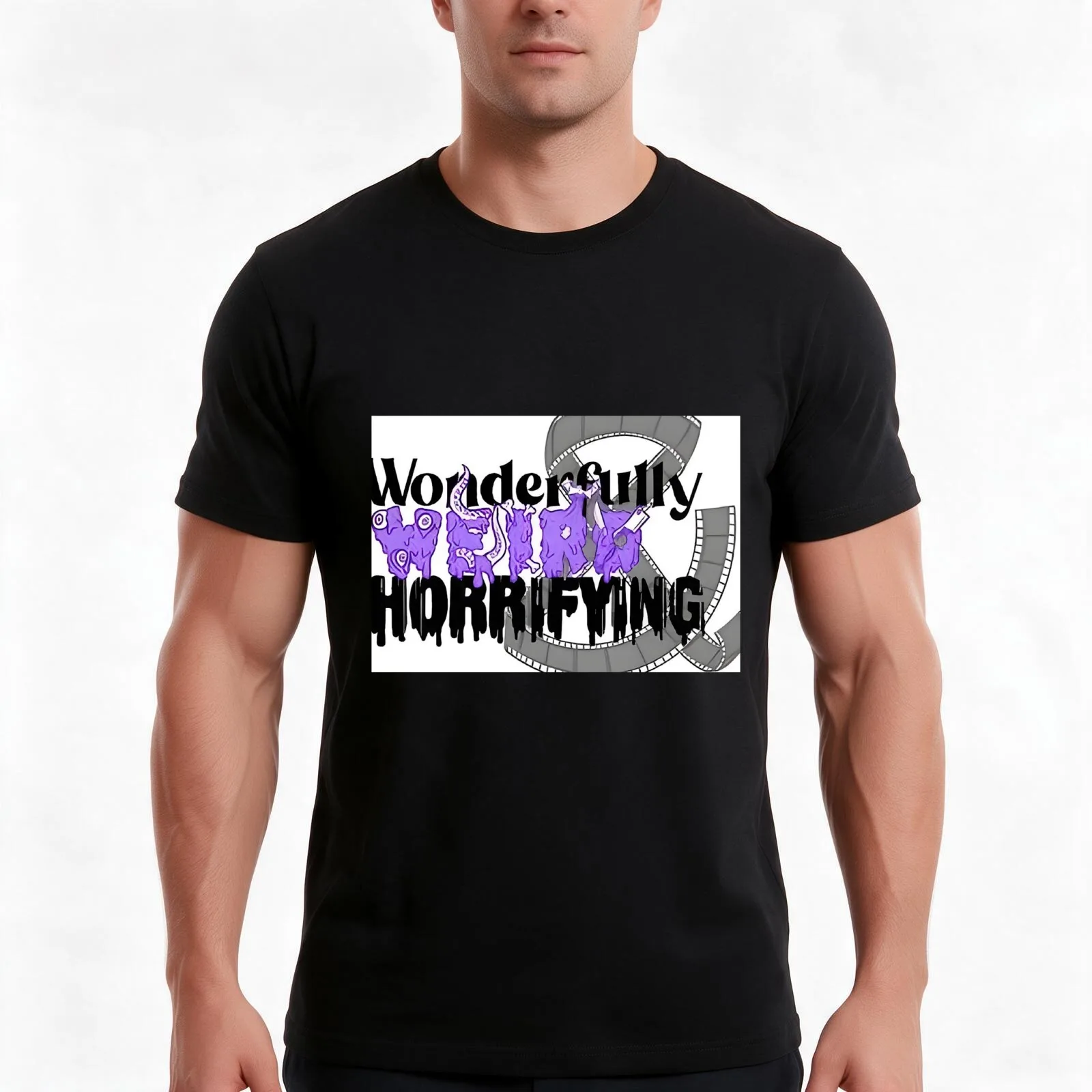 Wonderfully Weird and Horrifying Logo T-Shirt Summer Casual Cotton Tee Oversized Streetwear Tops Vintage Graphic Print
