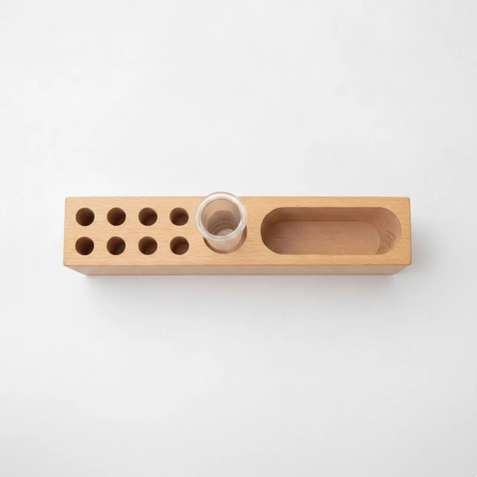 compact-walnut-wood-pen-organizer-for-desk-with-multiple-slots-glass-cup-office-tidy