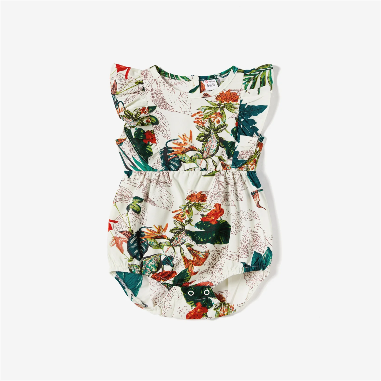 PatPat Family Matching Dresses Short-sleeve Shirts Allover Plant Floral Print Holiday Clothes