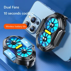 For Android IOS PUBG Game Cooler Dual Fan Type-C Mobile Phone Radiator Plug-in/Rechargeable Portable Game Heat Sink Air Cooling