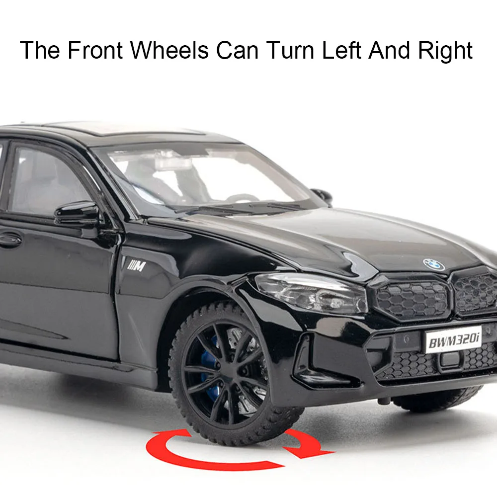 1:32 M4 320I Simulation Auto Modell Spielzeug Metall Diecast Türen Geöffnet Sound Licht Zurückziehen Gummi Reifen Ornament Fahrzeuge für Kinder – Detail 15