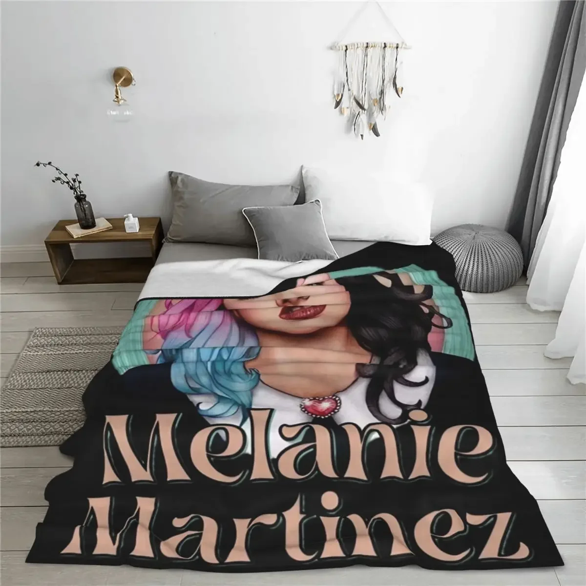 Melanie Martinez Face Merch Blanket Fleece Home Crybaby Throw Blanket Relax Lightweight Thin for Bedroom Rug Piece