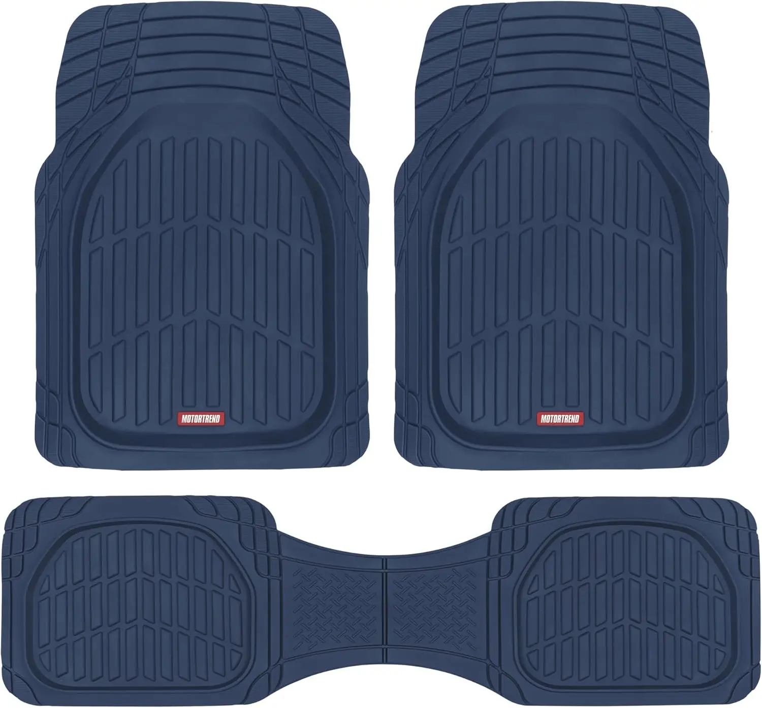 

Universal Blue Deep Dish All-Weather Car Mats, Waterproof Trim-to-Fit for Cars Trucks SUVs