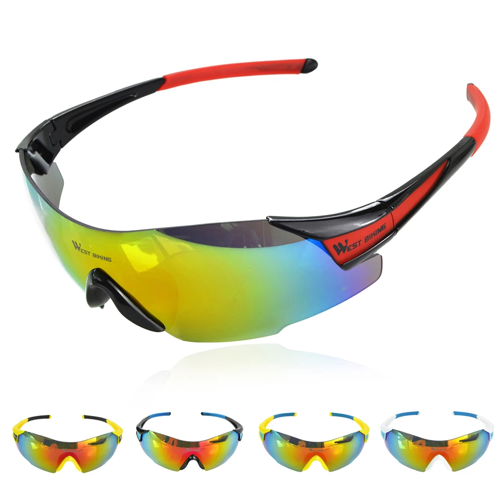 WEST BIKING Men Cycling Sunglasses Road Bike Cool Biking Sunglasses UV400 Multicolor Sport Motorcycle Windproof Sunglasses