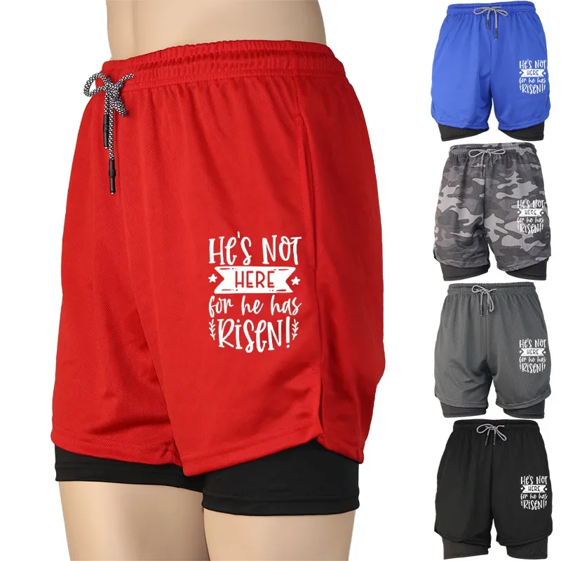 

Мужские шорты на плотной подкладке с принтом для фитнеса, спорта, повседневные пляжные шорты для тренировок с несколькими карманами, повседневный стиль