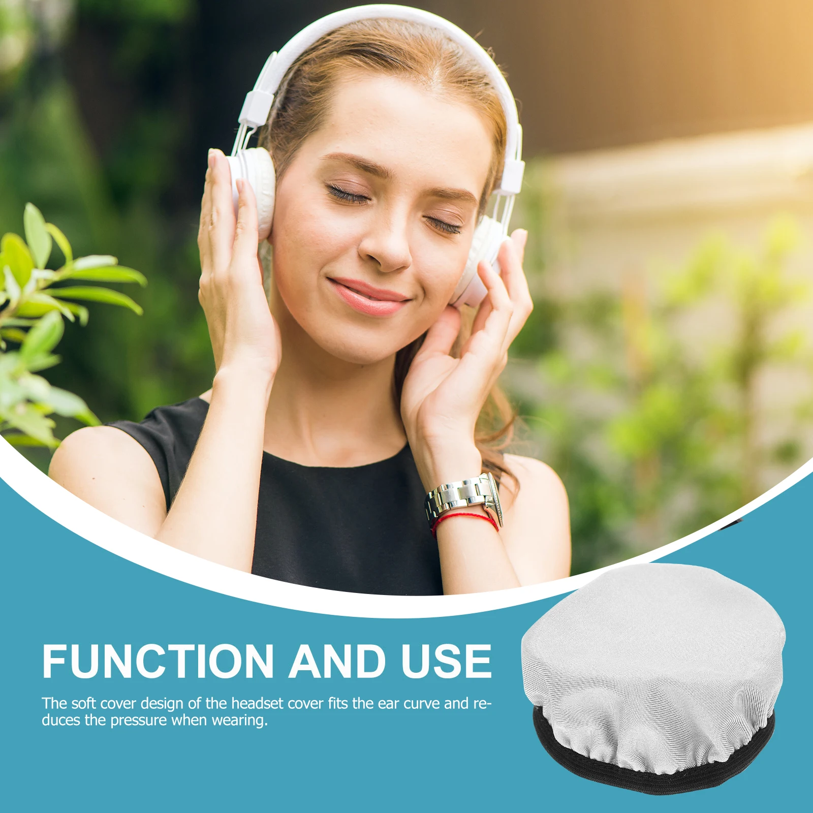 

2 Pcs Headphone Cloth Covers Reusable Headset Fabric Protectors Soft Replacement Pads for Wireless Wired for Adults