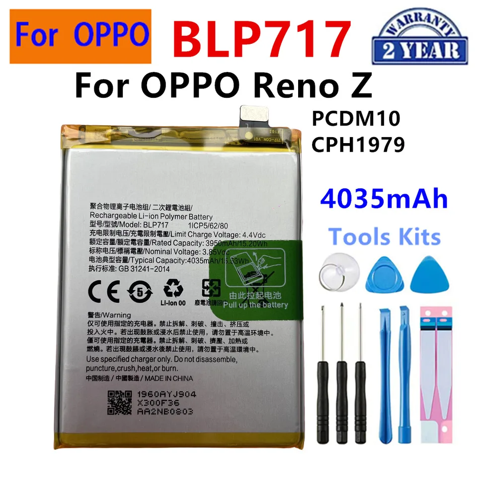 BLP819 BLP779 BLP737 BLP735 BLP717 Batería para OPPO Reno 5 5Z 4Z 4G 5G Reno 2F 2Z Reno Z 2 OPPO A93 F17 Pro Baterías de teléfono 6