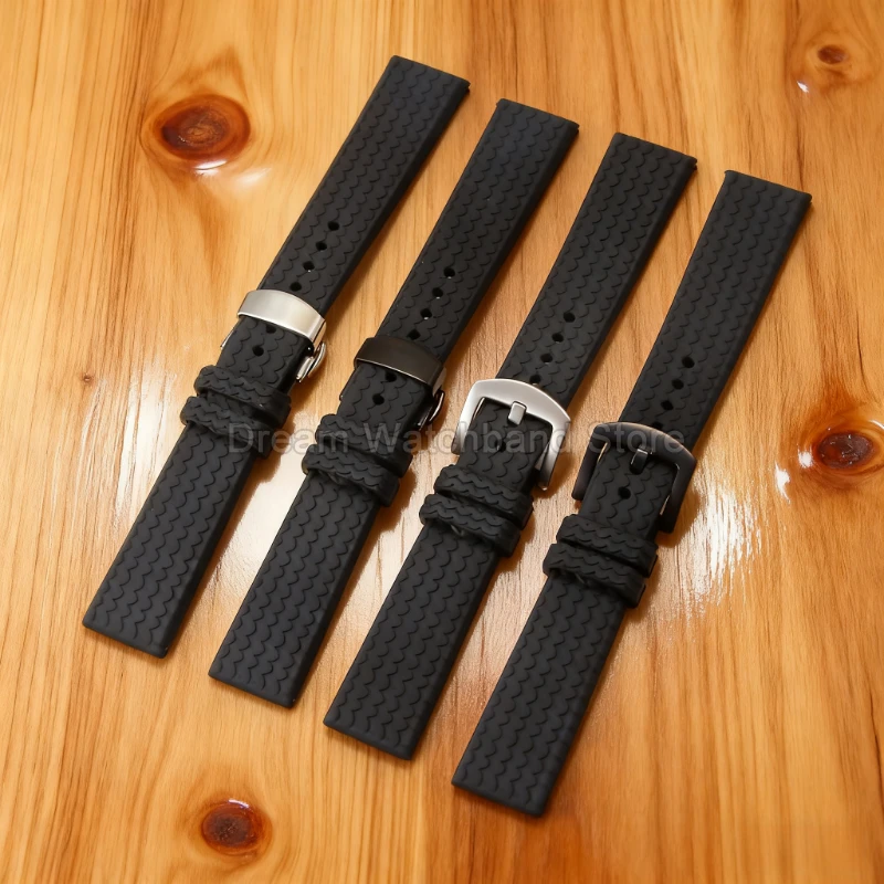 21 مللي متر 23 مللي متر جودة عالية حزام ساعة سيليكون Sweatproof تنفس الجلد ودية عديم الرائحة لسلسلة Chopard Mille Miglia الأسود