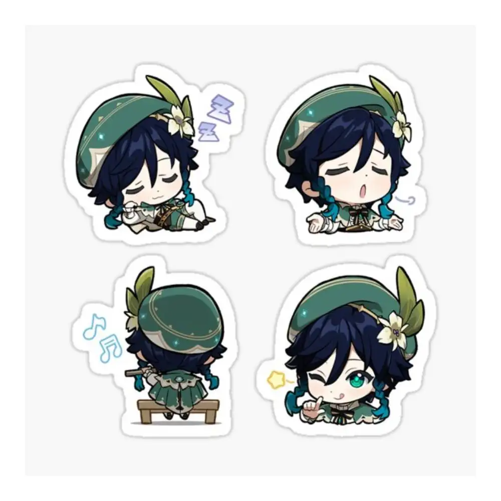 Chibi Venti Pack Genshin Impact Sticker Car Window Bumpers Die-cut Vinyl Stickers Decorative Accessories