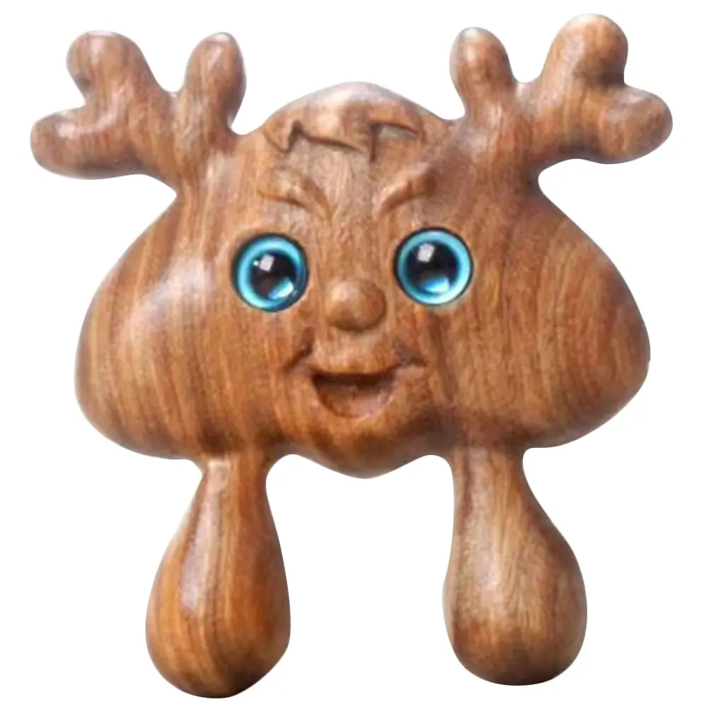 

Green Sandalwood Massager Small Deer Design Wood Tool For Face Feet Neck Massage Portable Mini Massager Dry Use Safe Durable