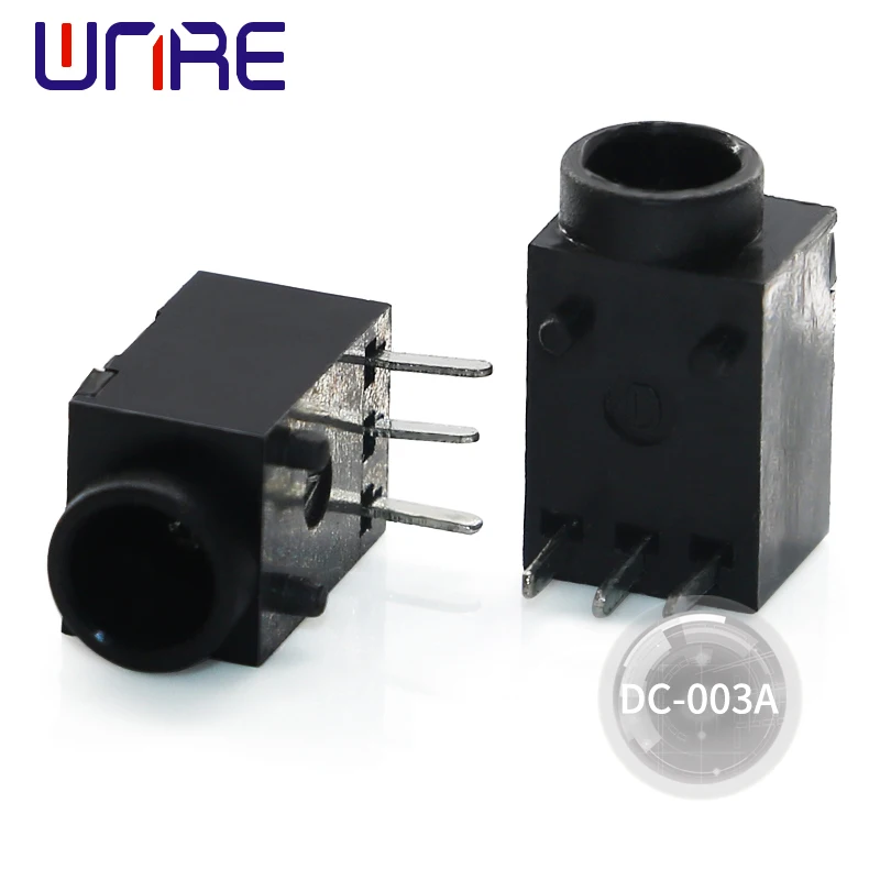 DC-003A Concave Convex 3Pin 3.5×1.3mm DC Power Socket Interface Connector Black Adapter Equipment Charging Port 1A30V