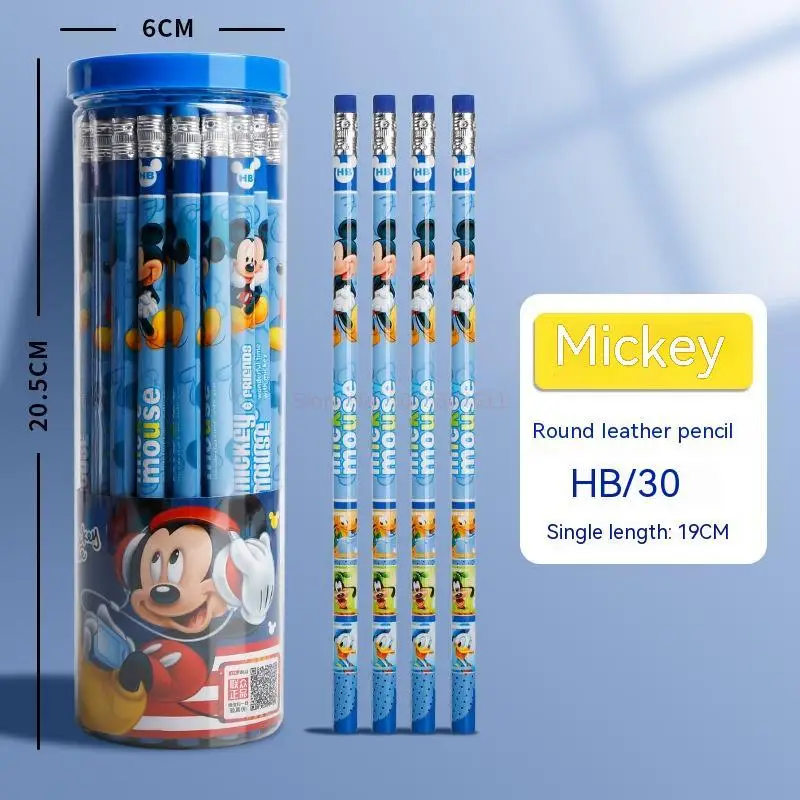 30/50pcs Disney Mickey Mouse Captain America Hb Children'S Cartoon Pencil With Rubber The Students Learn To Write And Draw