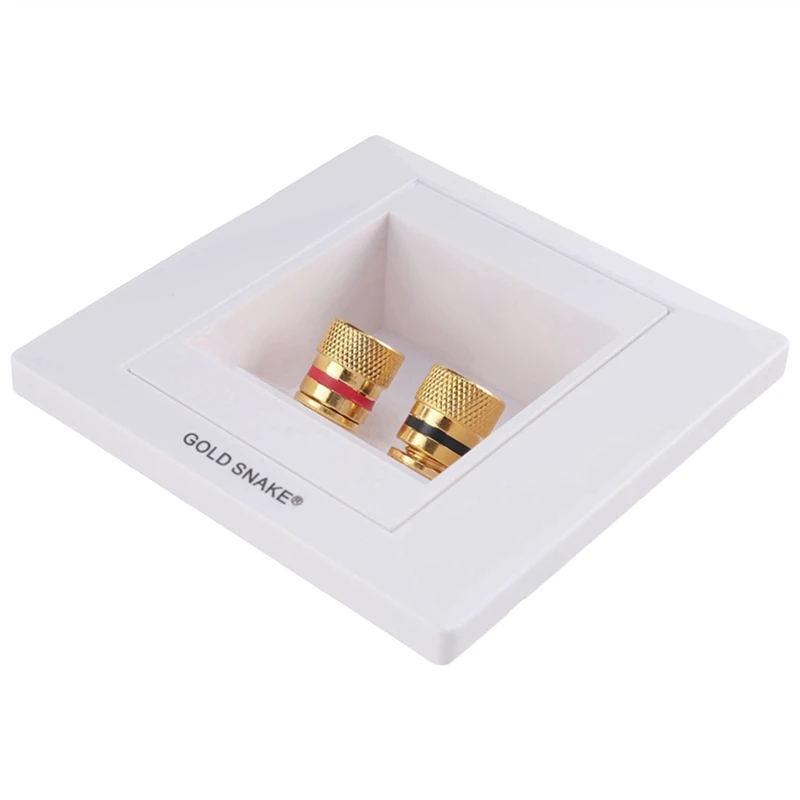 5X Wall Socket Connection Port With 2 Jack Speaker White