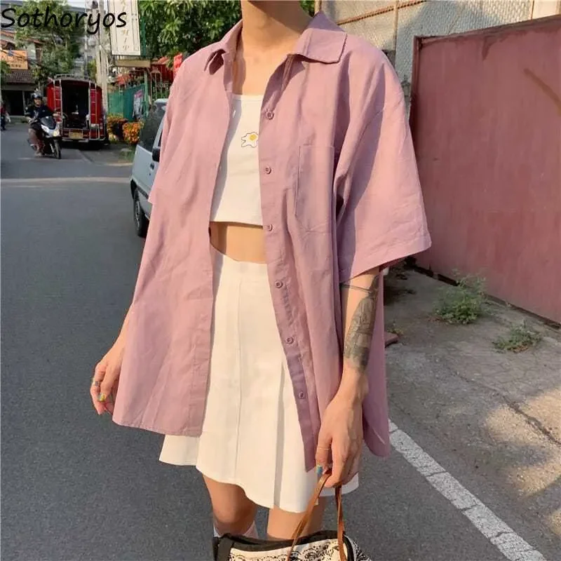 Shirts Women Solid Simple Daily All-match Creativity Basics Korean Style Tender Modern Leisure Ladies Spring Popular Charming